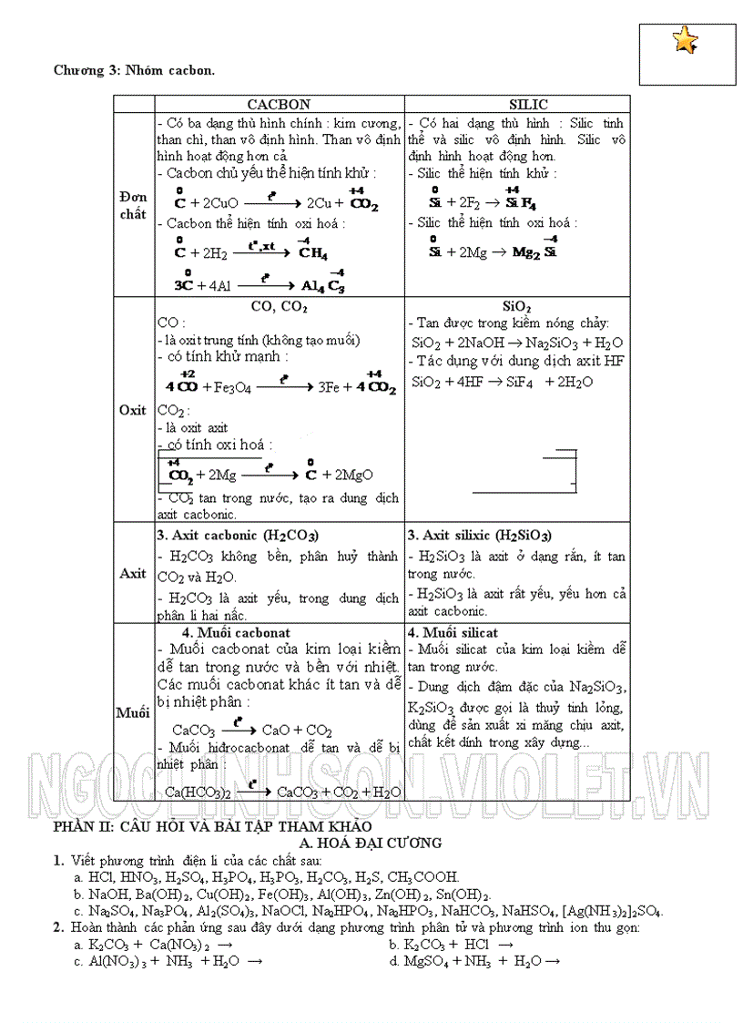 image for page H11 Hướng dẫn ôn tập học kỳ I Hoá học 11