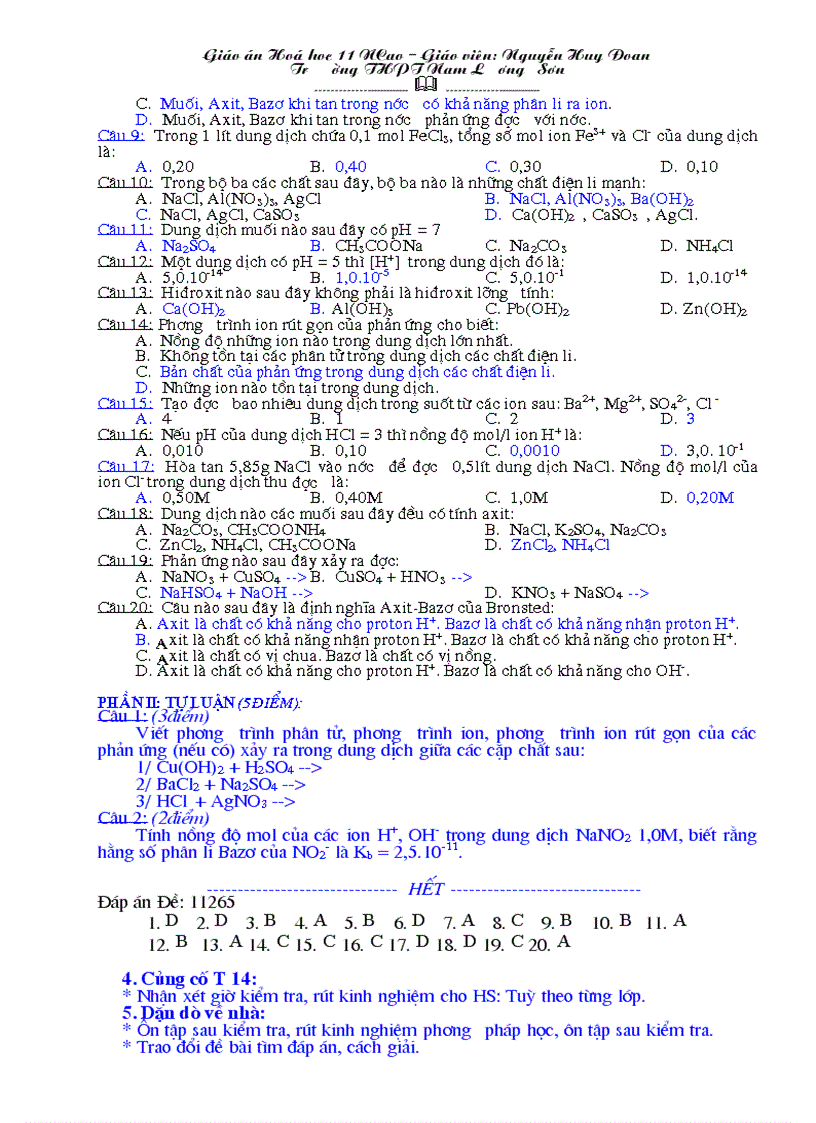 image for page Hoa hoc 11 nang cao chuong I