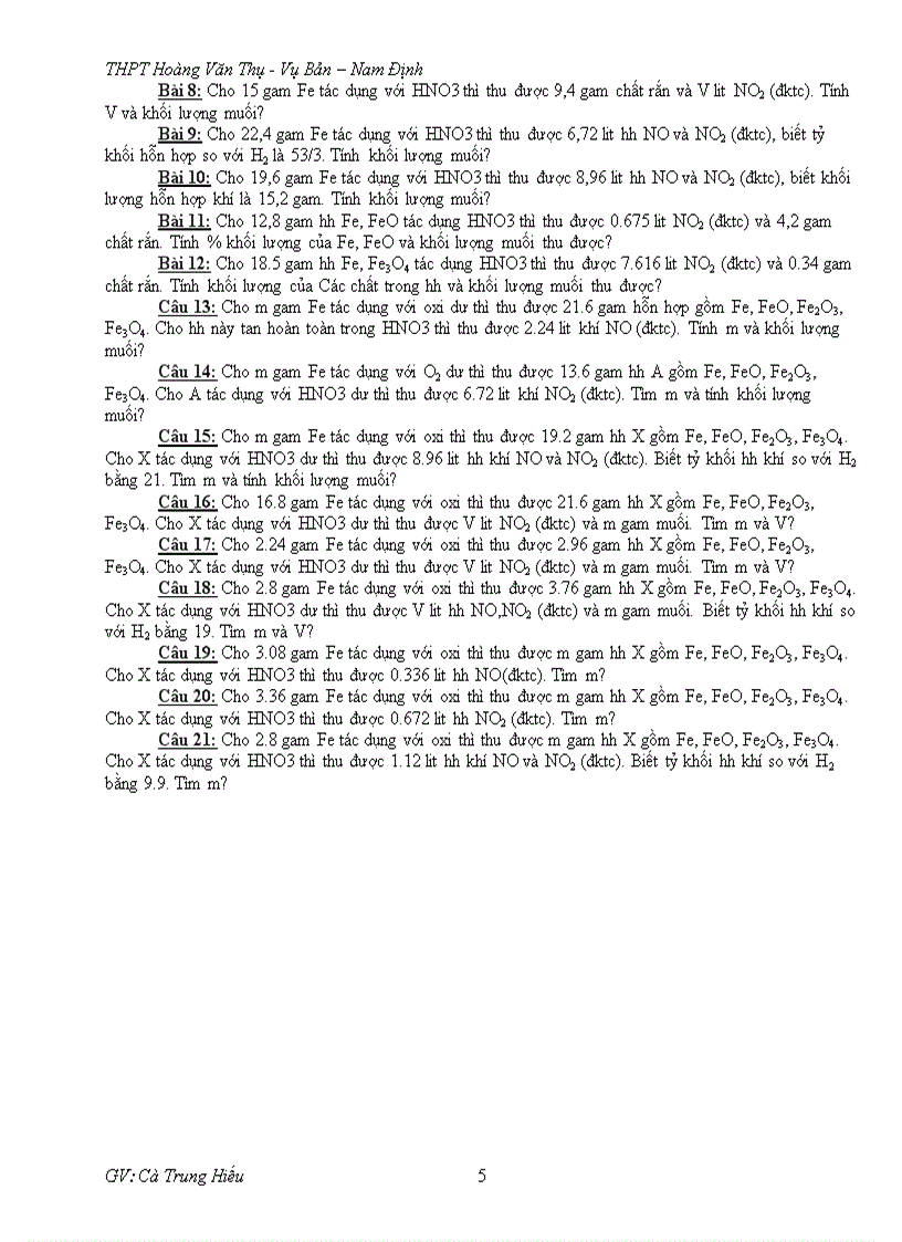 image for page Một số dạng bài tập thường gặp về hno3