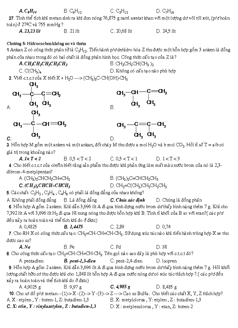image for page Ngân hàng câu hỏi TNKQ Hóa học 11