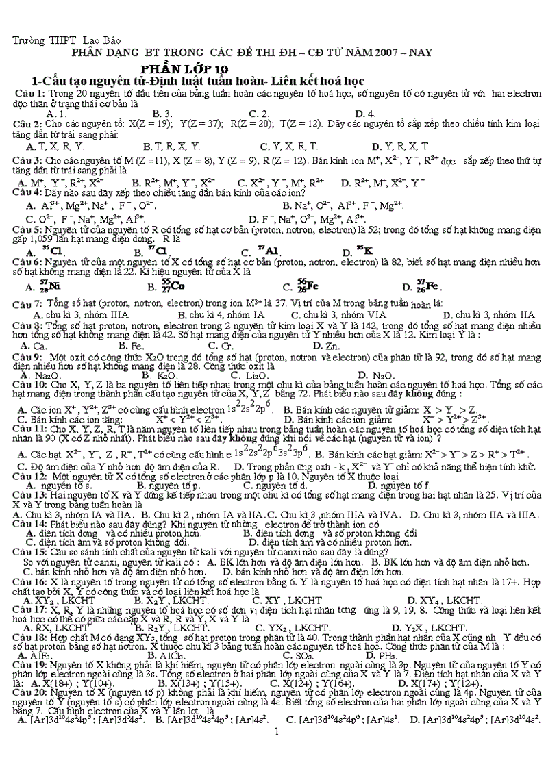 image for page Phân dạng bài tập ôn thi đại học