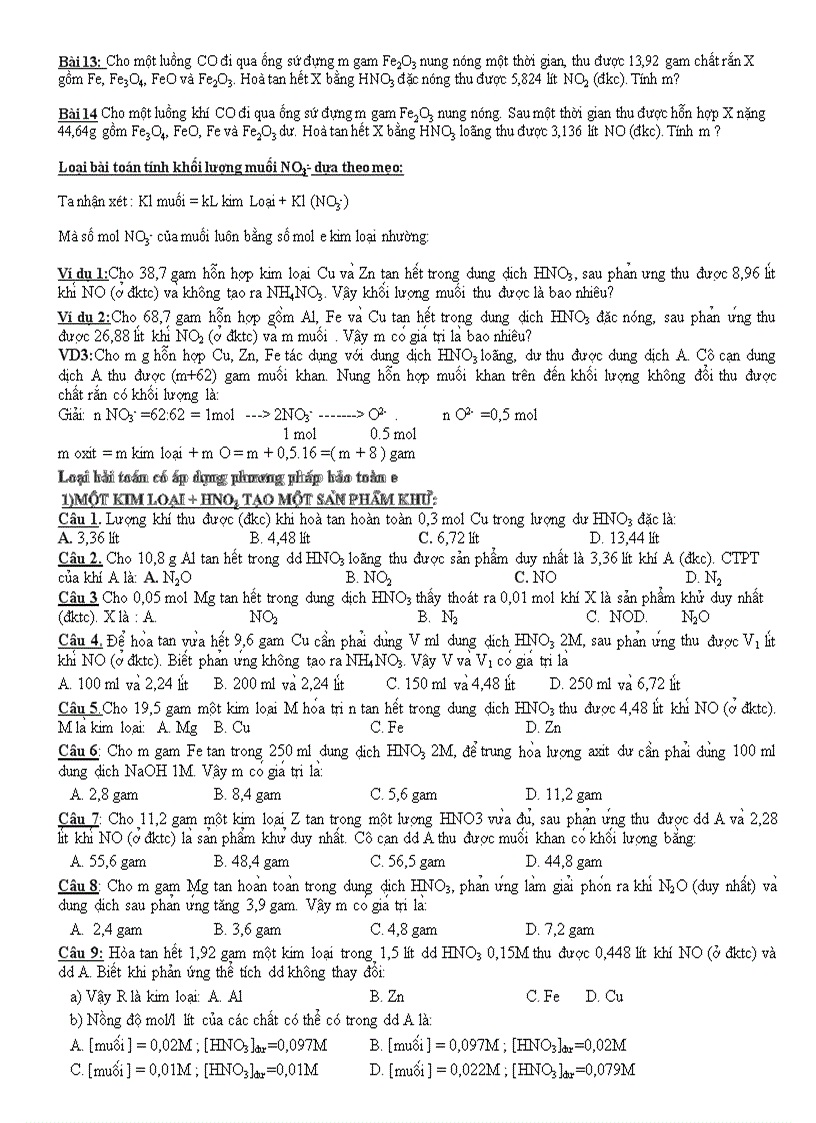image for page Phân dạng BT chủ đề N và HC nito