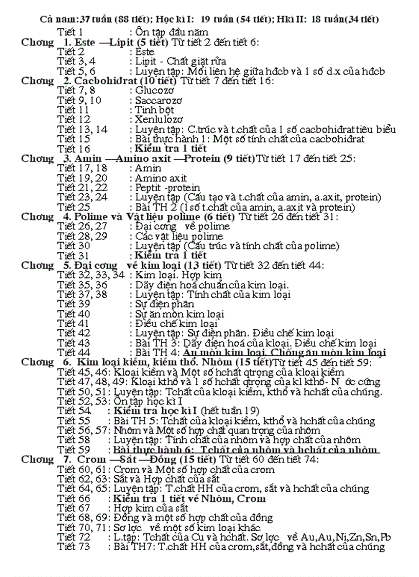 image for page Phân phối chương trình chi tiết môn hóa thpt