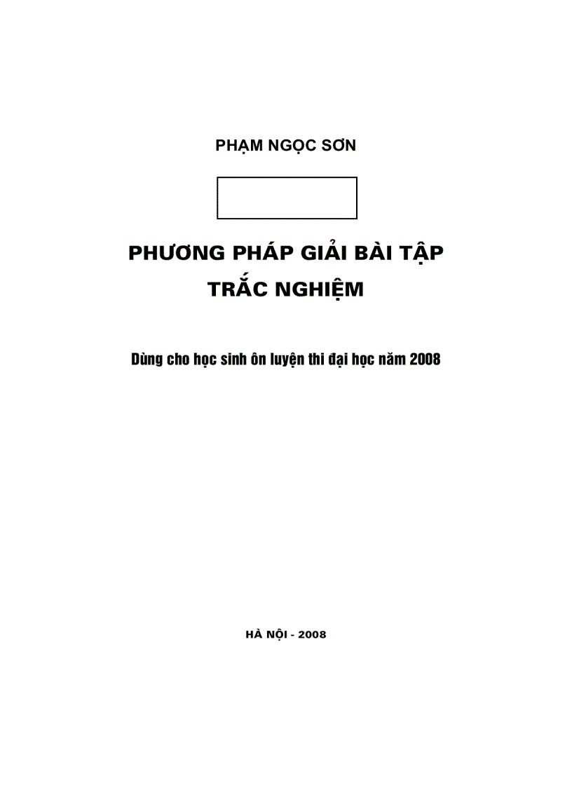 Phương pháp giải nhanh hóa học