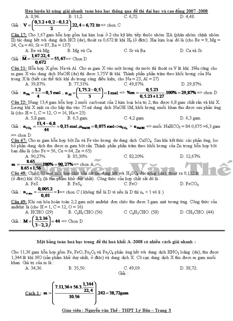 image for page Rèn kĩ năng giải nhanh toán hóa học thông qua đề thi đại học và cao đẳng