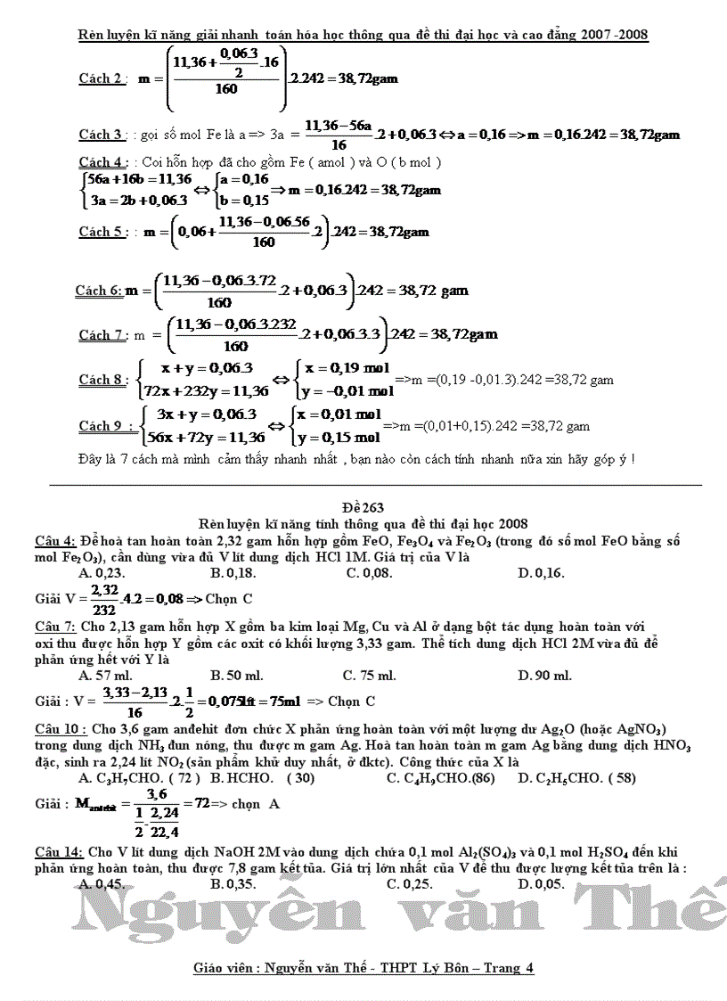 image for page Rèn kĩ năng giải nhanh toán hóa học thông qua đề thi đại học và cao đẳng