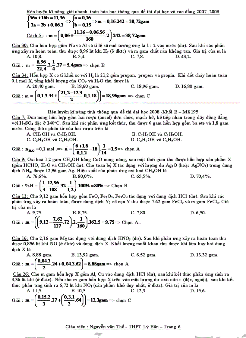 image for page Rèn kĩ năng giải nhanh toán hóa học thông qua đề thi đại học và cao đẳng