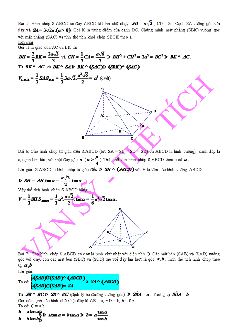 Thể tích khối đa diện