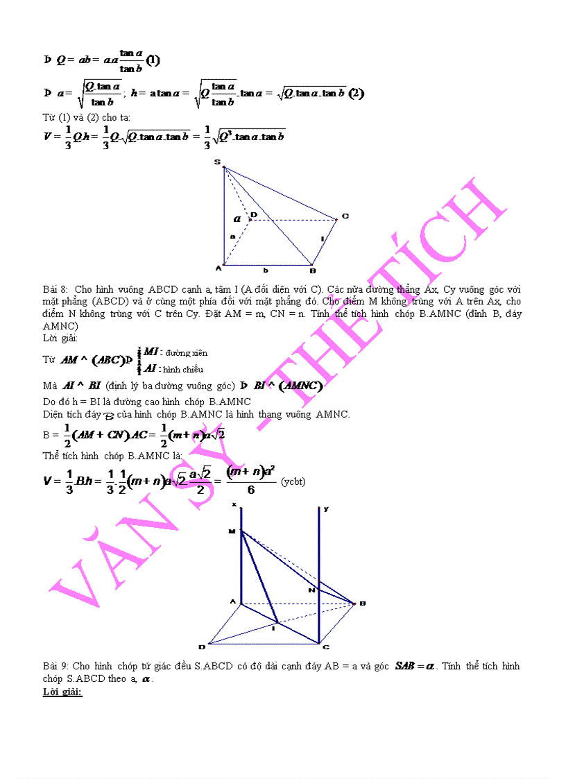 Thể tích khối đa diện