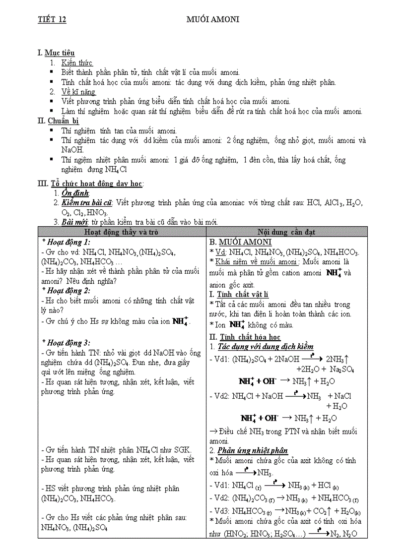 image for page Tiết 12 muối amoni Ban cơ bản