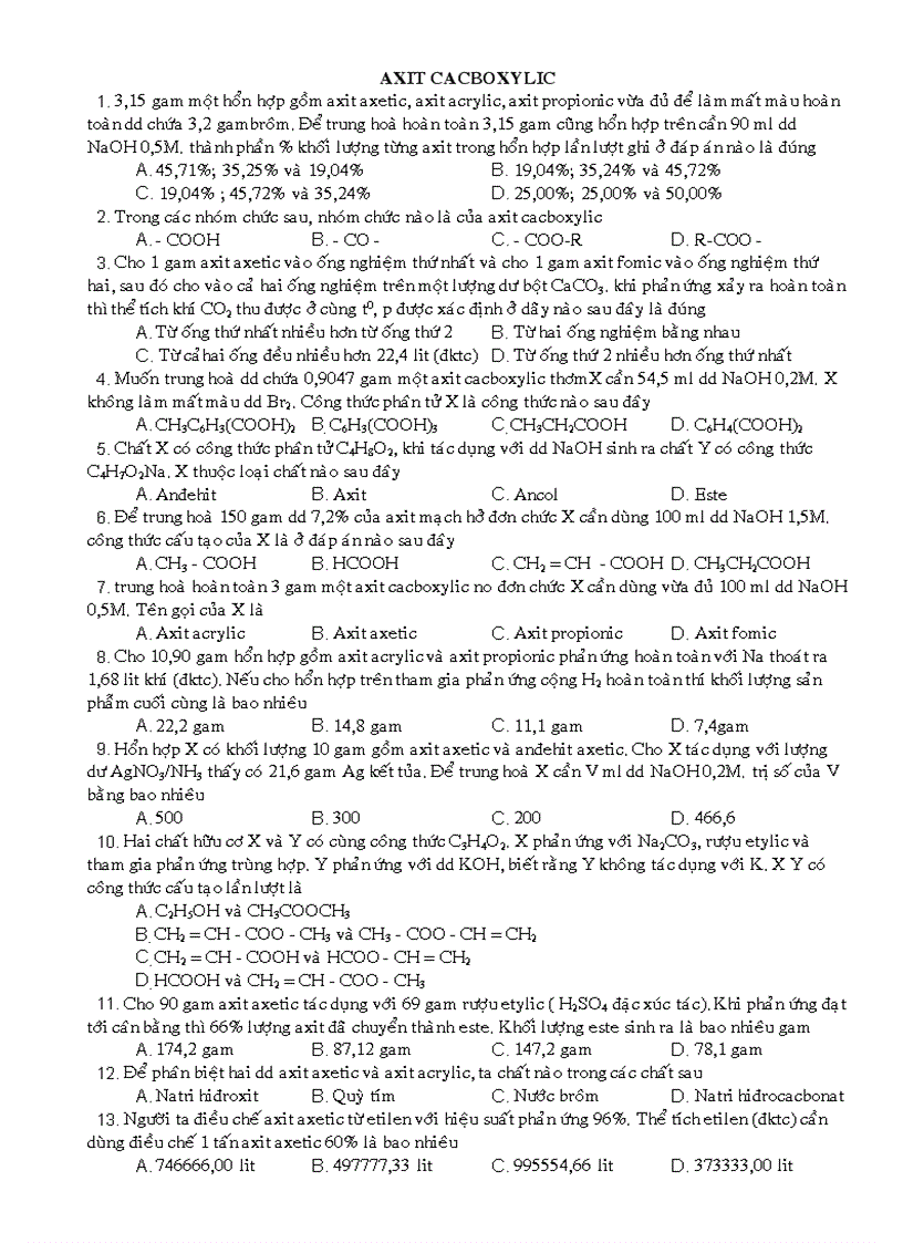 image for page TN AXIT CACBOXYLIC co dap an