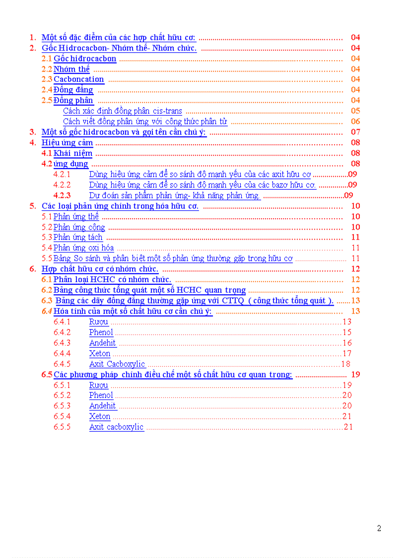 Tóm tắt hữu cơ 11 khtn