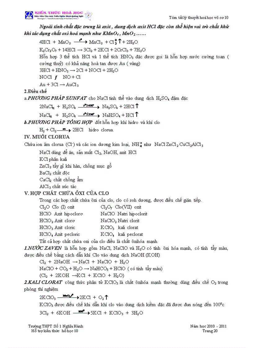image for page Tom tat kien thuc Hoa 11 Nang cao