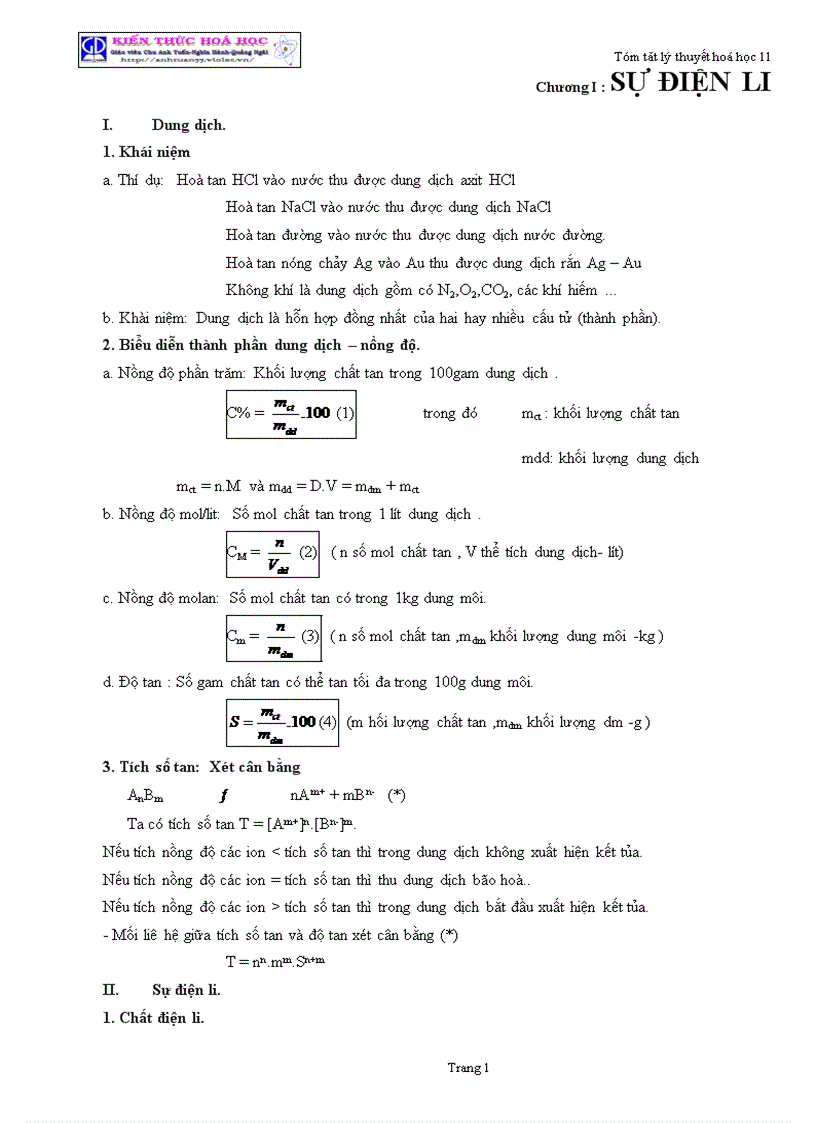 image for page Tóm tắt lý thuyết Hóa học lớp 11