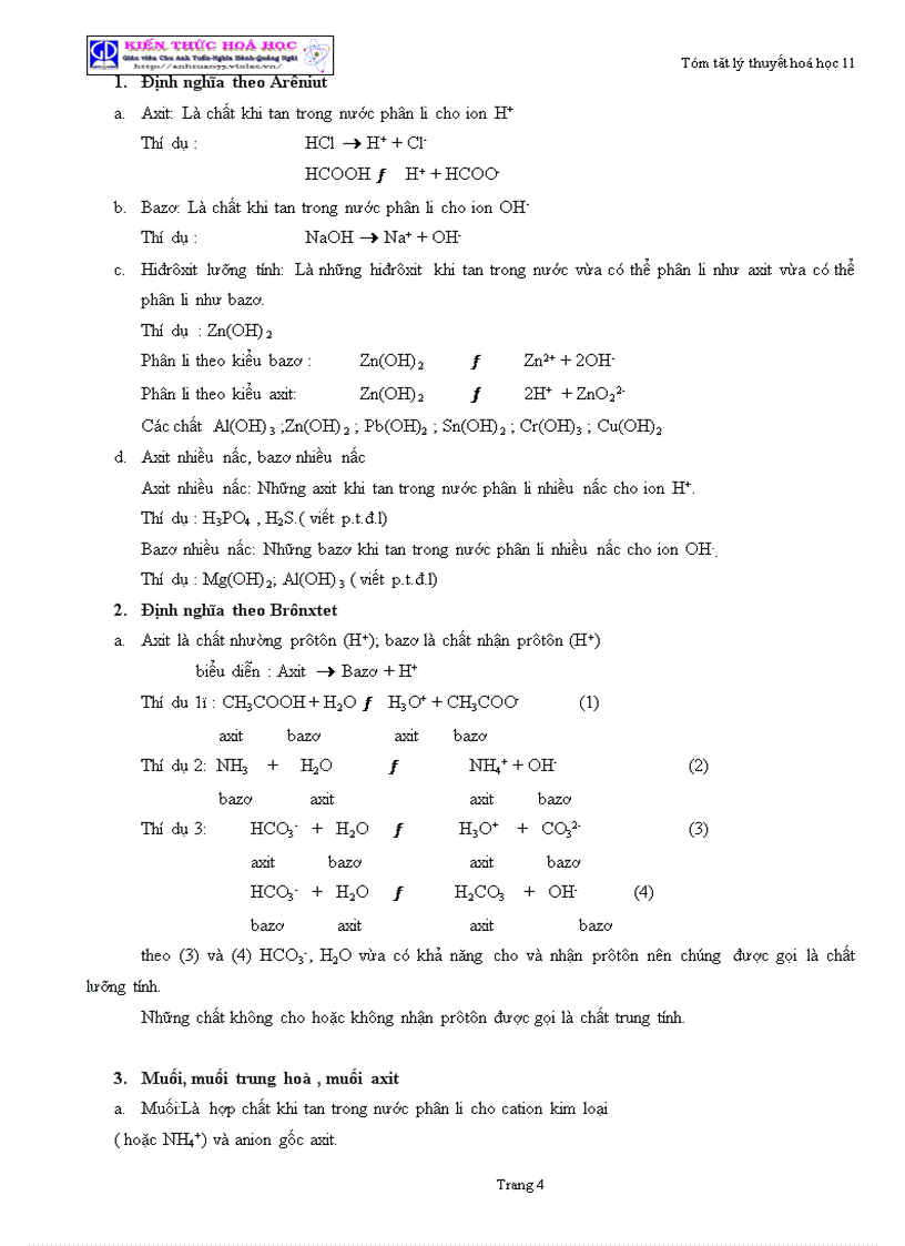 image for page Tóm tắt lý thuyết Hóa học lớp 11