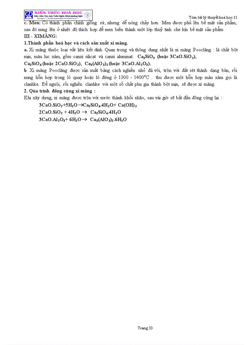 image for page Tóm tắt lý thuyết Hóa học lớp 11