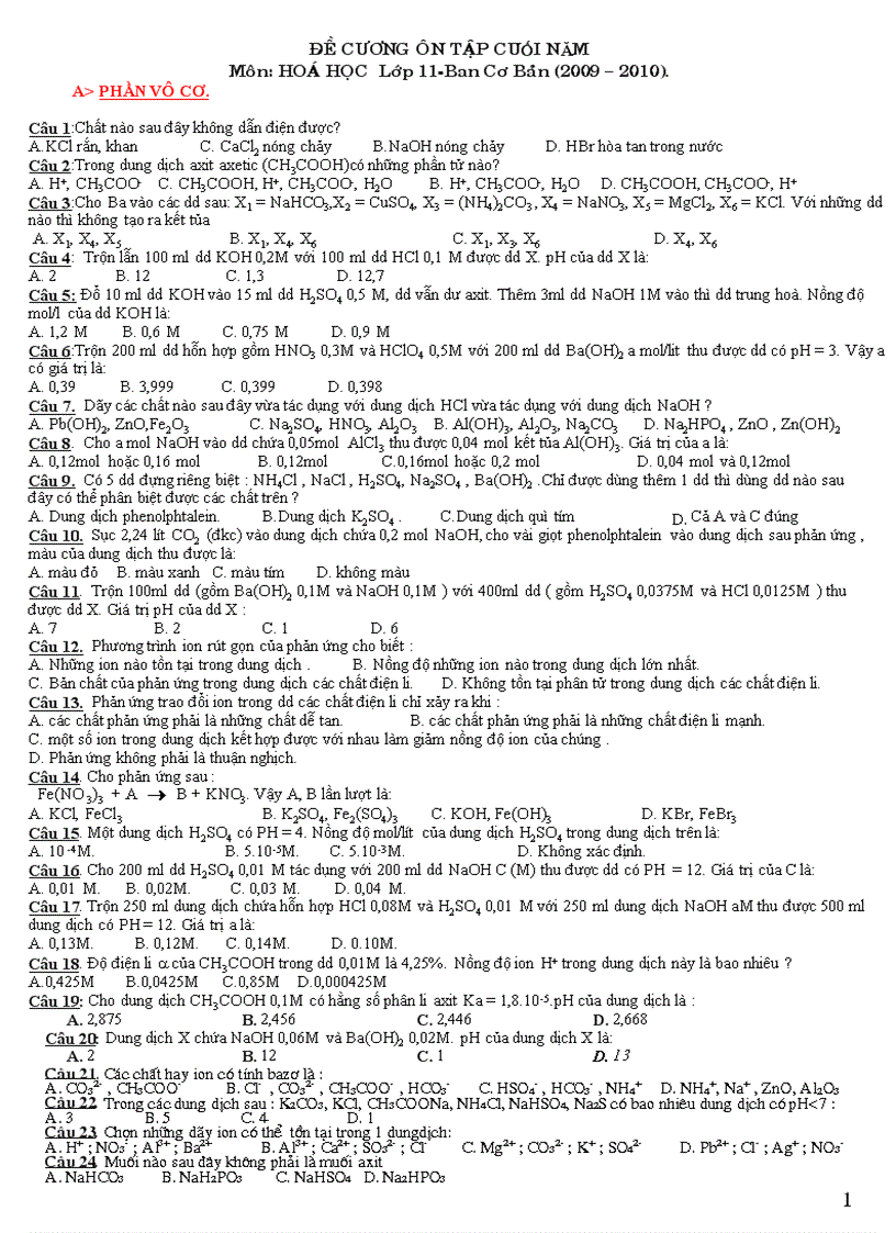 image for page Trac nghiem hoa 11 rat hay