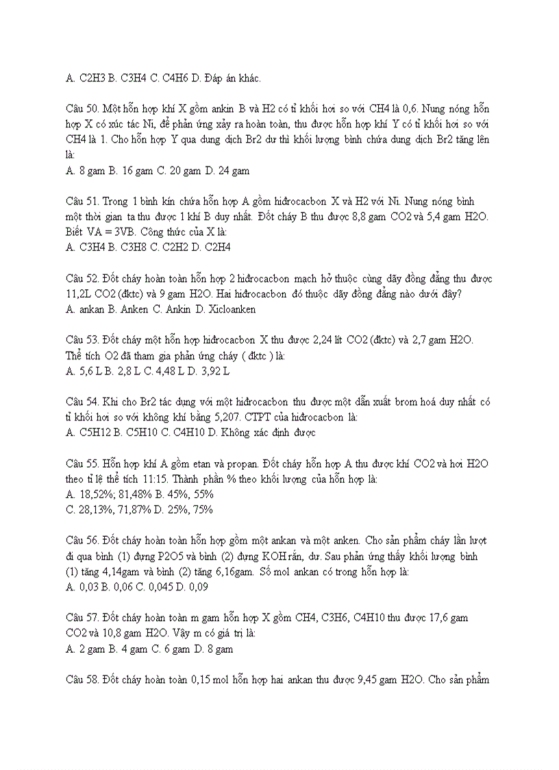 image for page Trắc nghiệm hóa học lớp 11 phần hóa hữu cơ