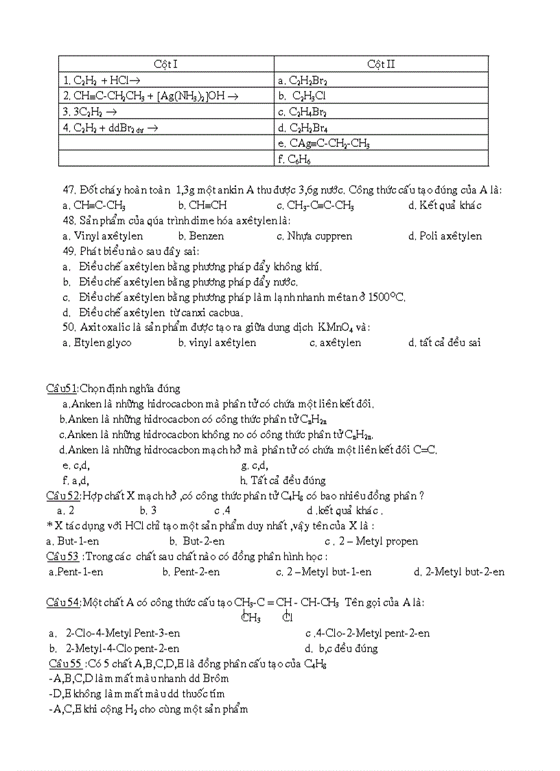 image for page Trắc nghiệm ôn thi Hóa hữu cơ