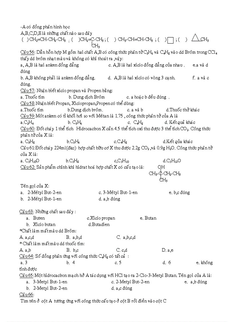 image for page Trắc nghiệm ôn thi Hóa hữu cơ