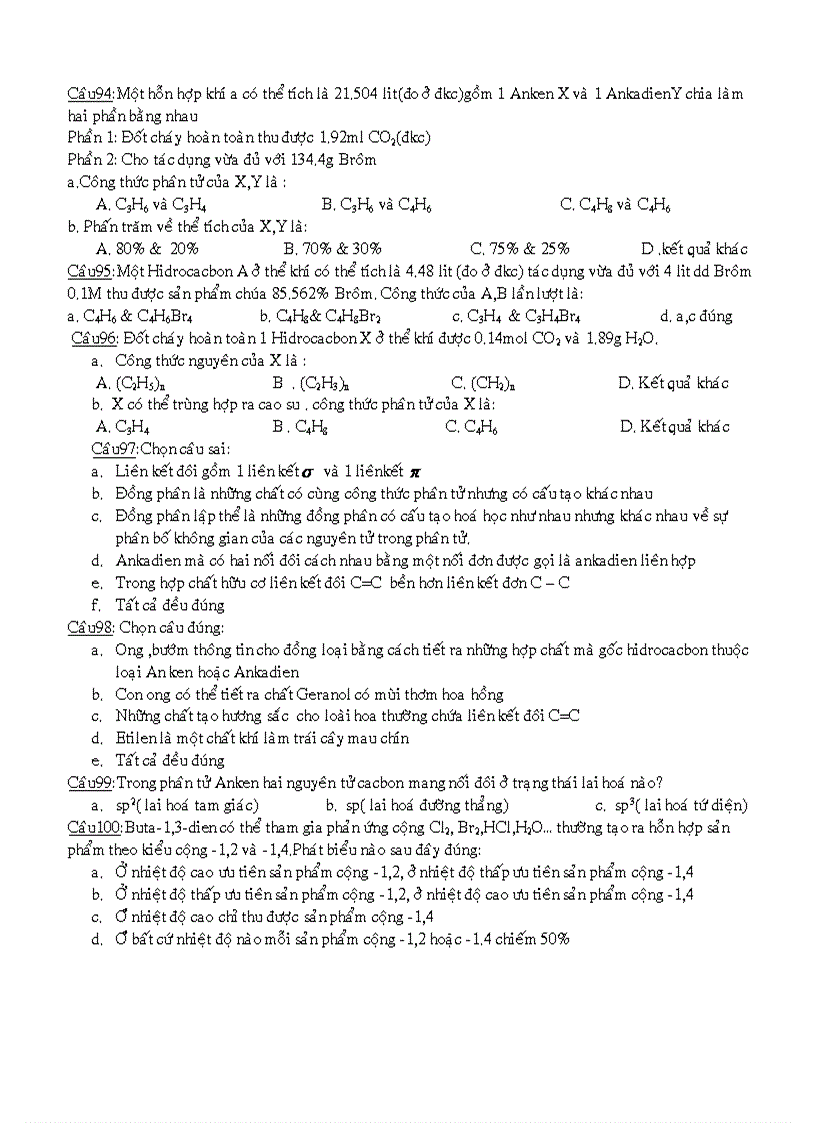 image for page Trắc nghiệm ôn thi Hóa hữu cơ