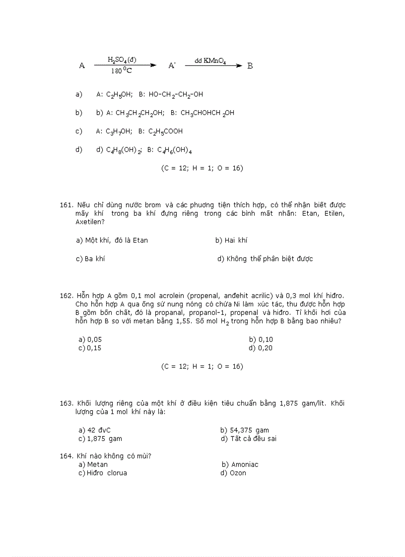Trắc nghiệm về hóa hữu cơ 2