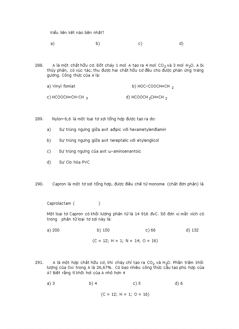 image for page Trắc nghiệm về hóa hữu cơ 2