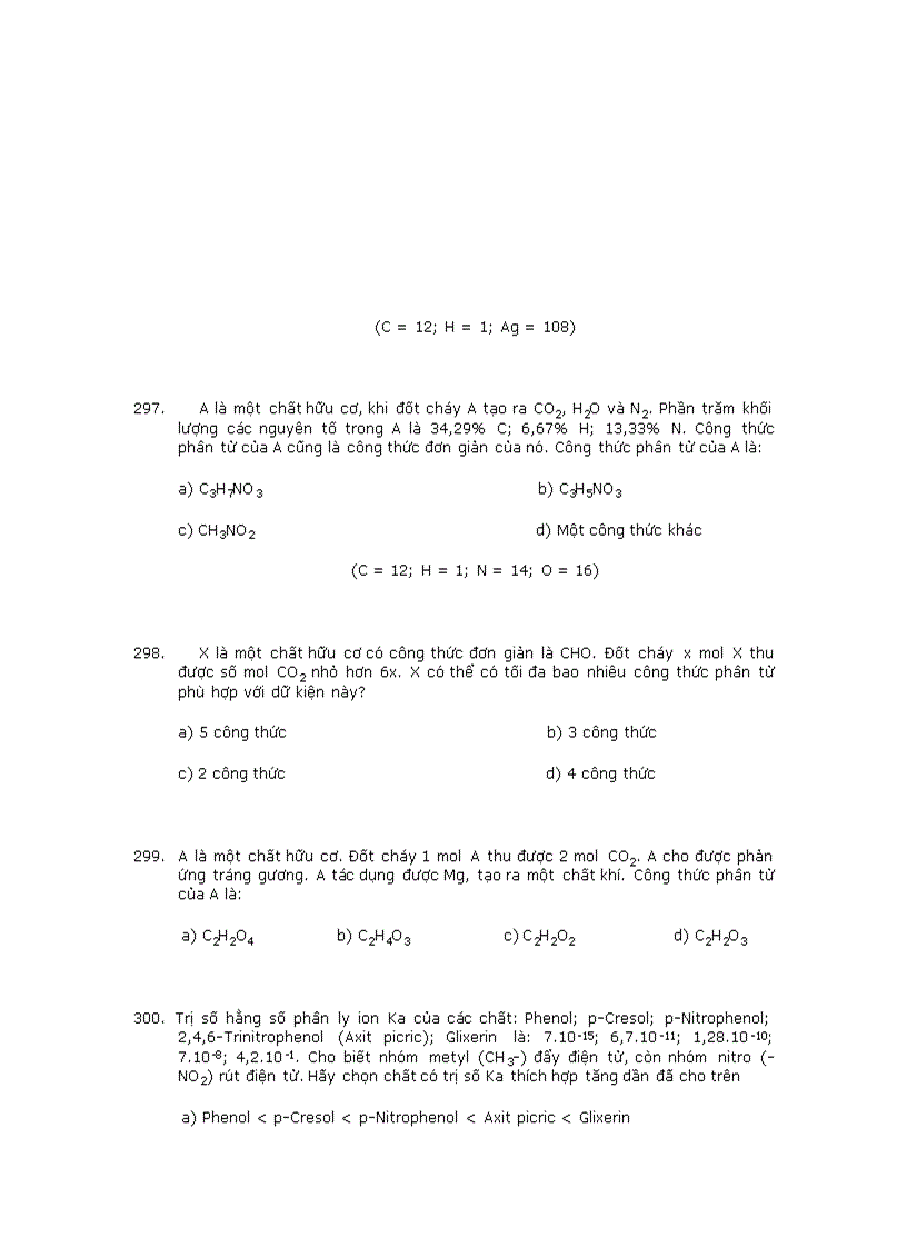 image for page Trắc nghiệm về hóa hữu cơ 2