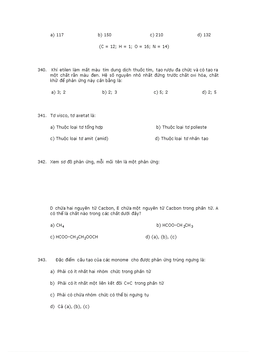 image for page Trắc nghiệm về hóa hữu cơ 2