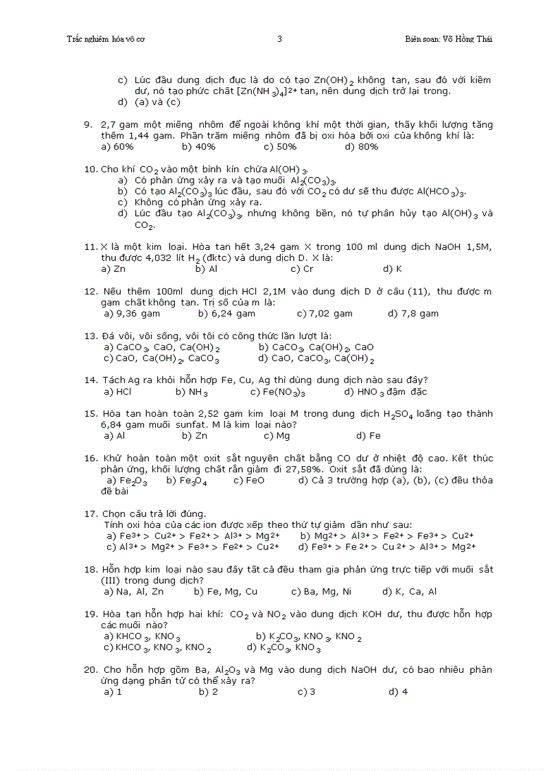 image for page Trắc nghiệm về hóa hữu cơ 3