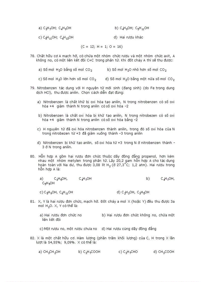 image for page Trắc nghiệm về hóa hữu cơ