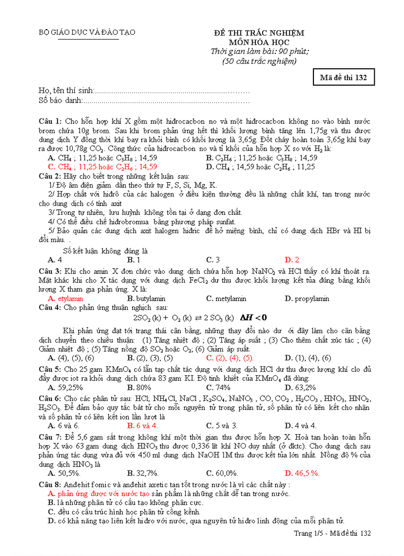image for page 1 đề hóa lt đh cđ