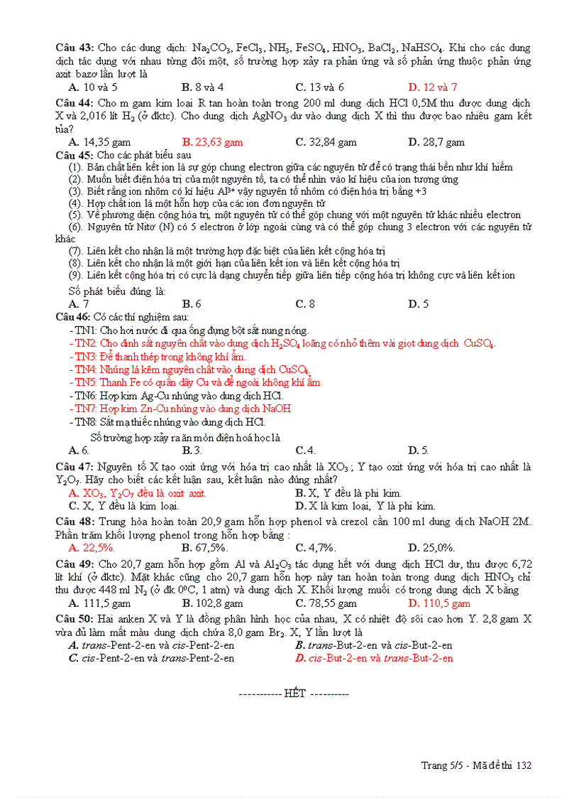 image for page 1 đề hóa lt đh cđ