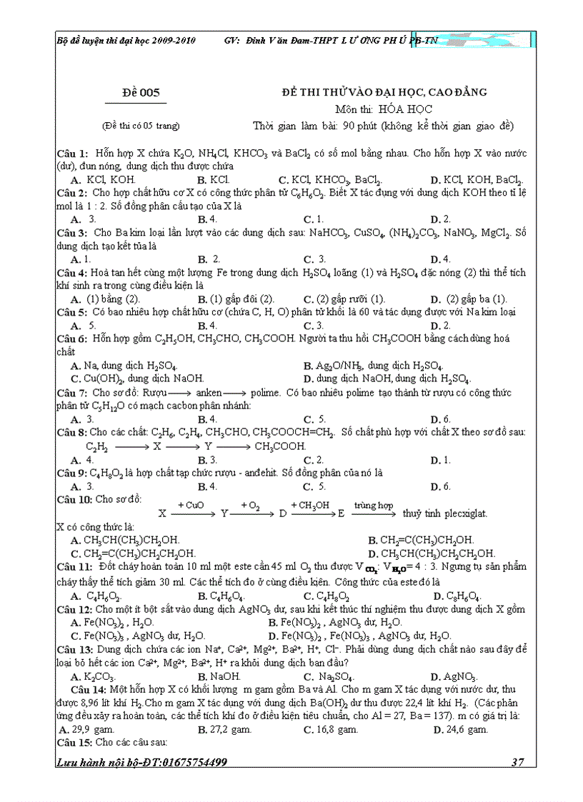 image for page 10 Đề Thi THử ĐH 2010
