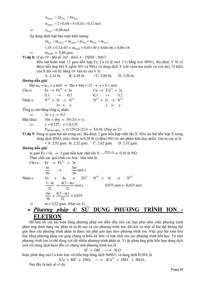 image for page 10 phương pháp giải nhanh bài tập TN hóa