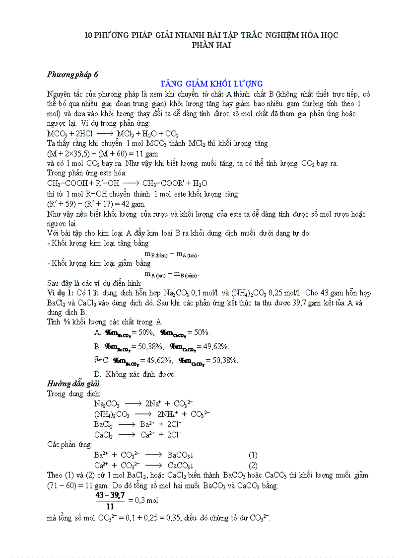 image for page 10 phuong phap giai nhanh nhat de thi hoa 2010 Phan 2