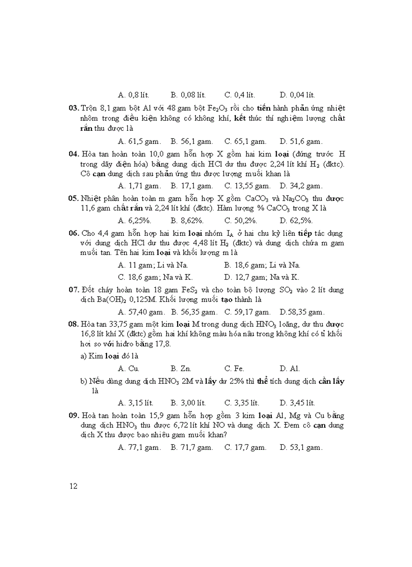 image for page 10 phương pháp giải nhanh TN môn Hóa
