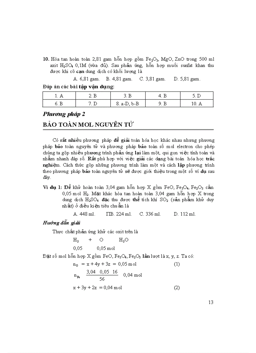 image for page 10 phương pháp giải nhanh TN môn Hóa