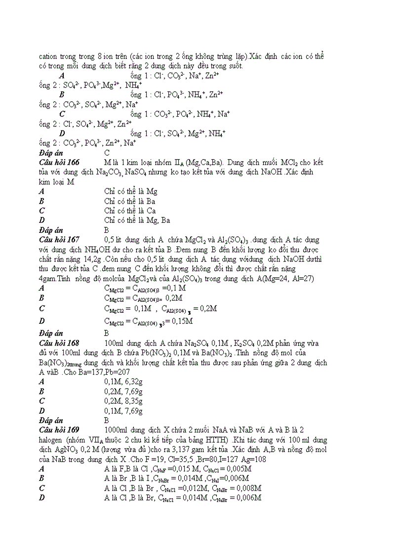 image for page 100 câu hỏi hoá học trắc nghiệm