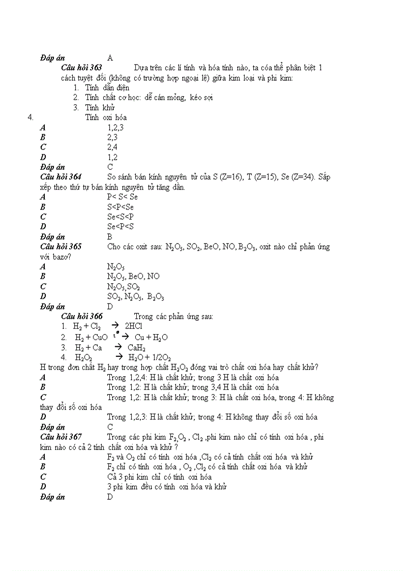 image for page 100 câu hỏi hoá học trắc nghiệm