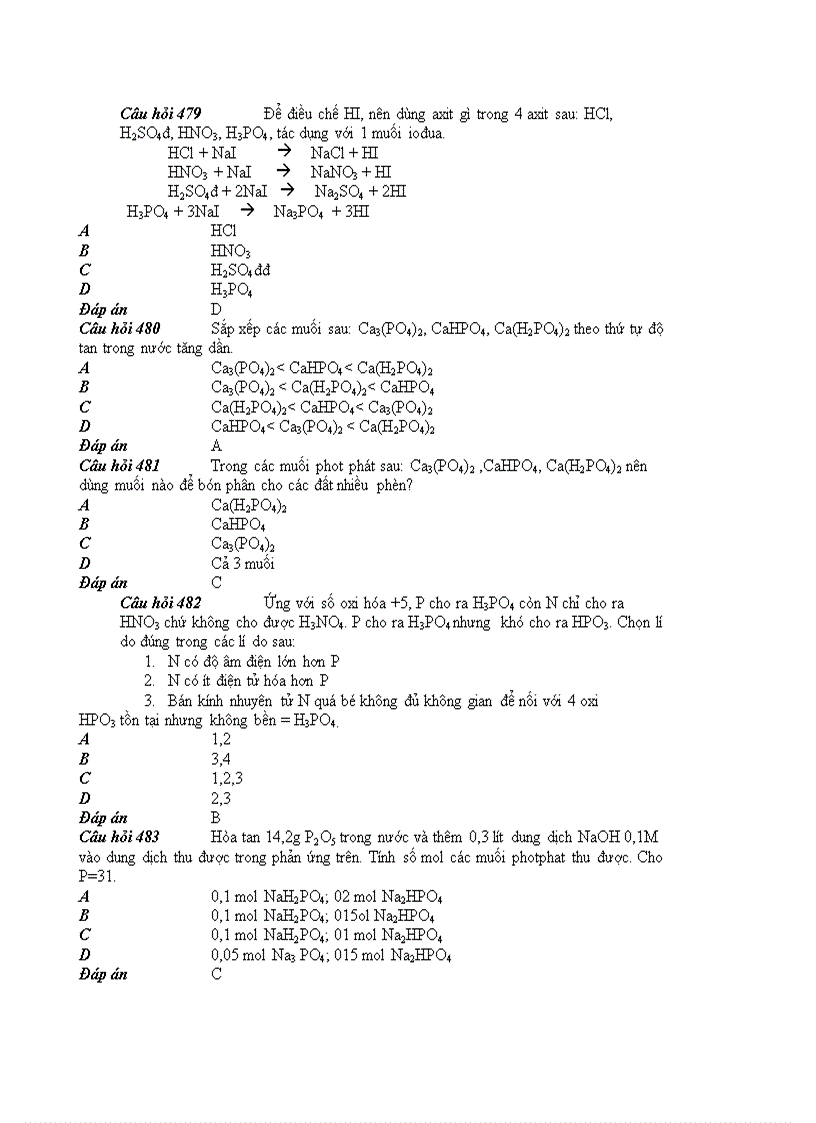 image for page 100 câu hỏi hoá học trắc nghiệm