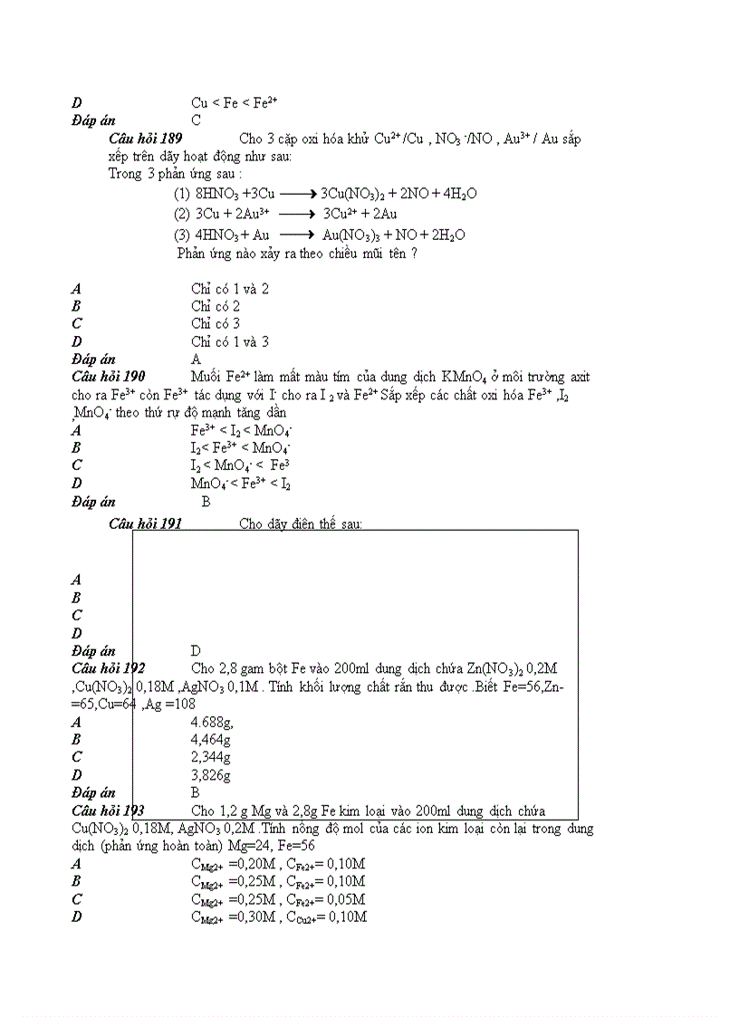 image for page 1000 câu hỏi trắc nghiệm Hóa Học