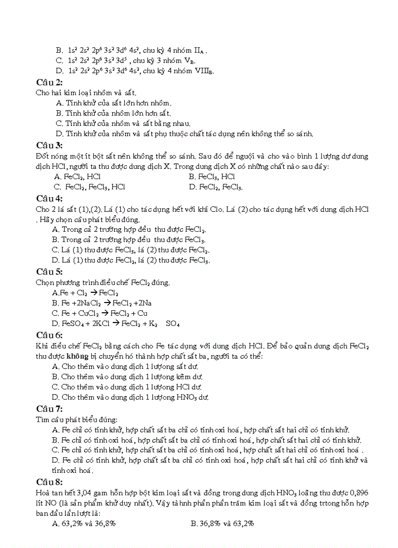 image for page 146 câu hỏi trắc nghiệm Hóa 12 Đại cương về kim loại