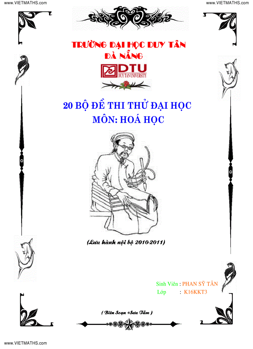 image for page 20 bộ đề thi thử ĐH ĐH Duy Tân