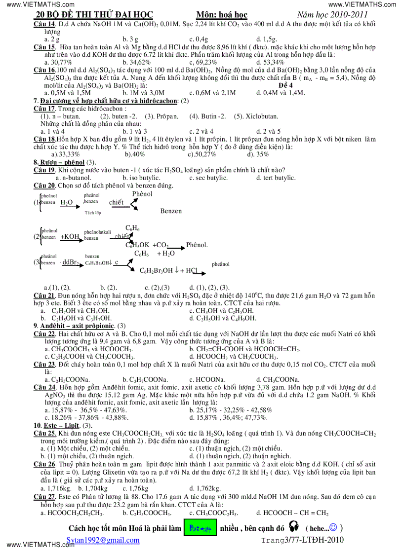 image for page 20 bộ đề thi thử ĐH ĐH Duy Tân