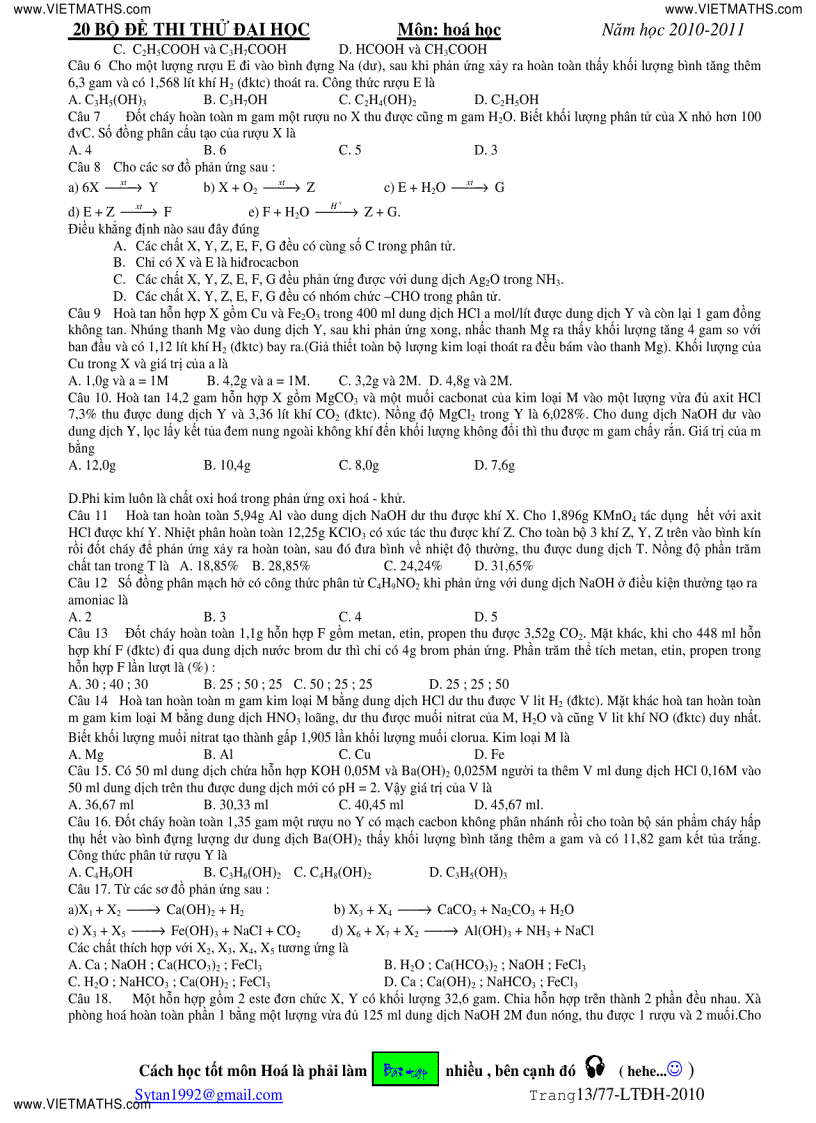 image for page 20 bộ đề thi thử ĐH ĐH Duy Tân