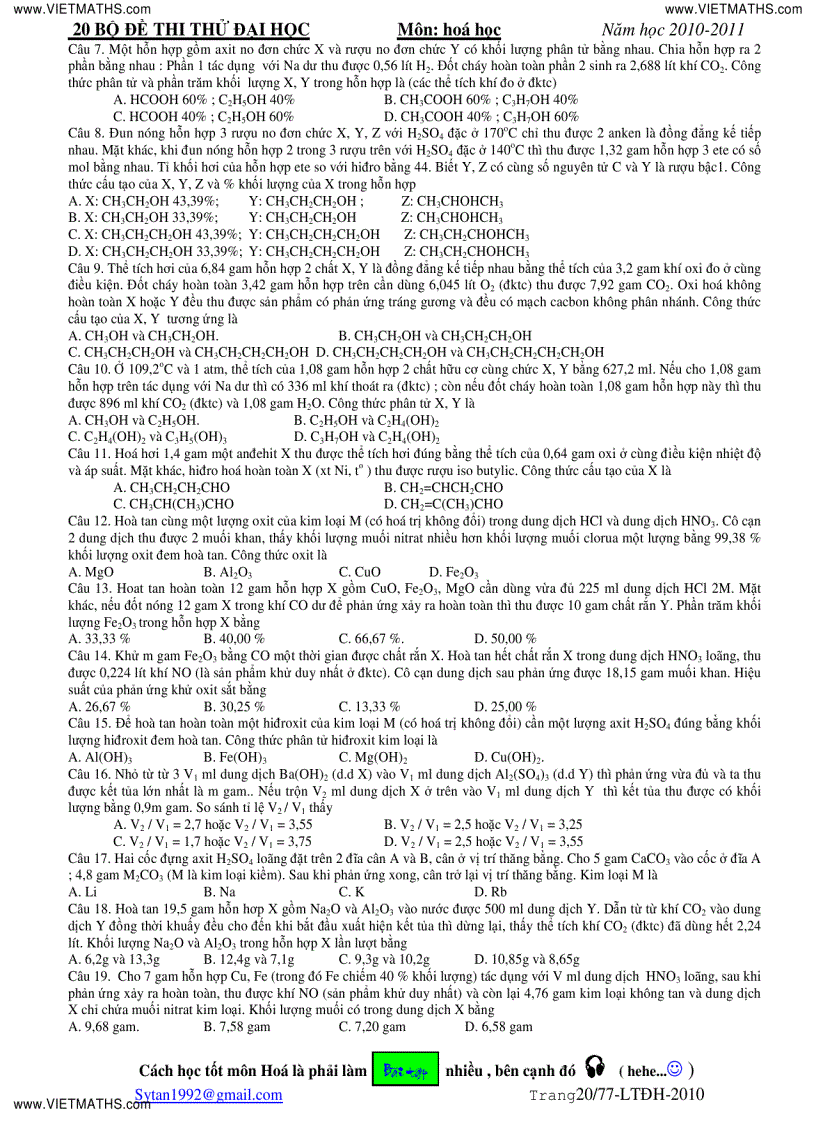 image for page 20 bộ đề thi thử ĐH ĐH Duy Tân