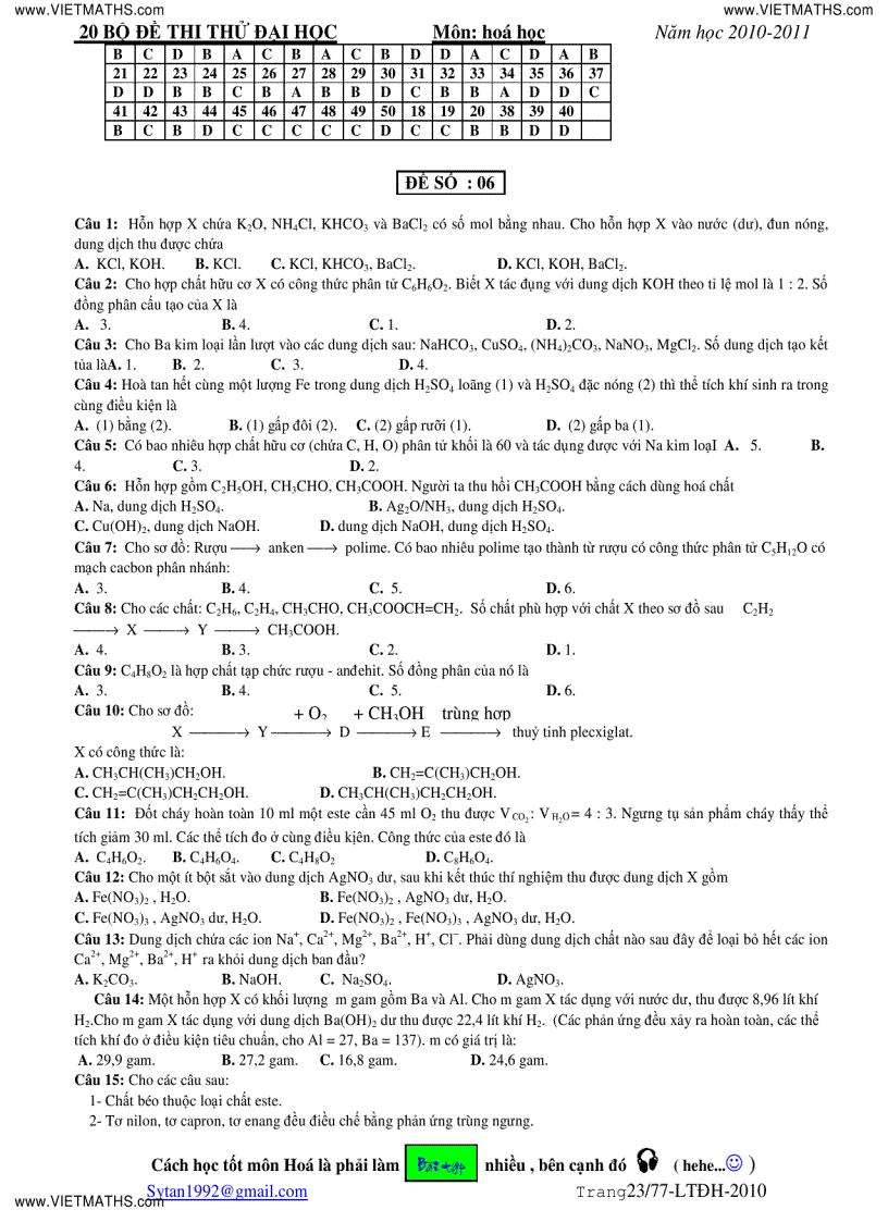 image for page 20 bộ đề thi thử ĐH ĐH Duy Tân