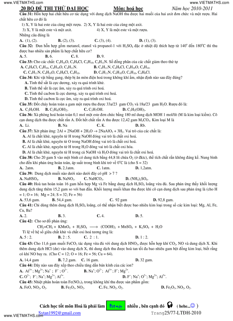 image for page 20 bộ đề thi thử ĐH ĐH Duy Tân