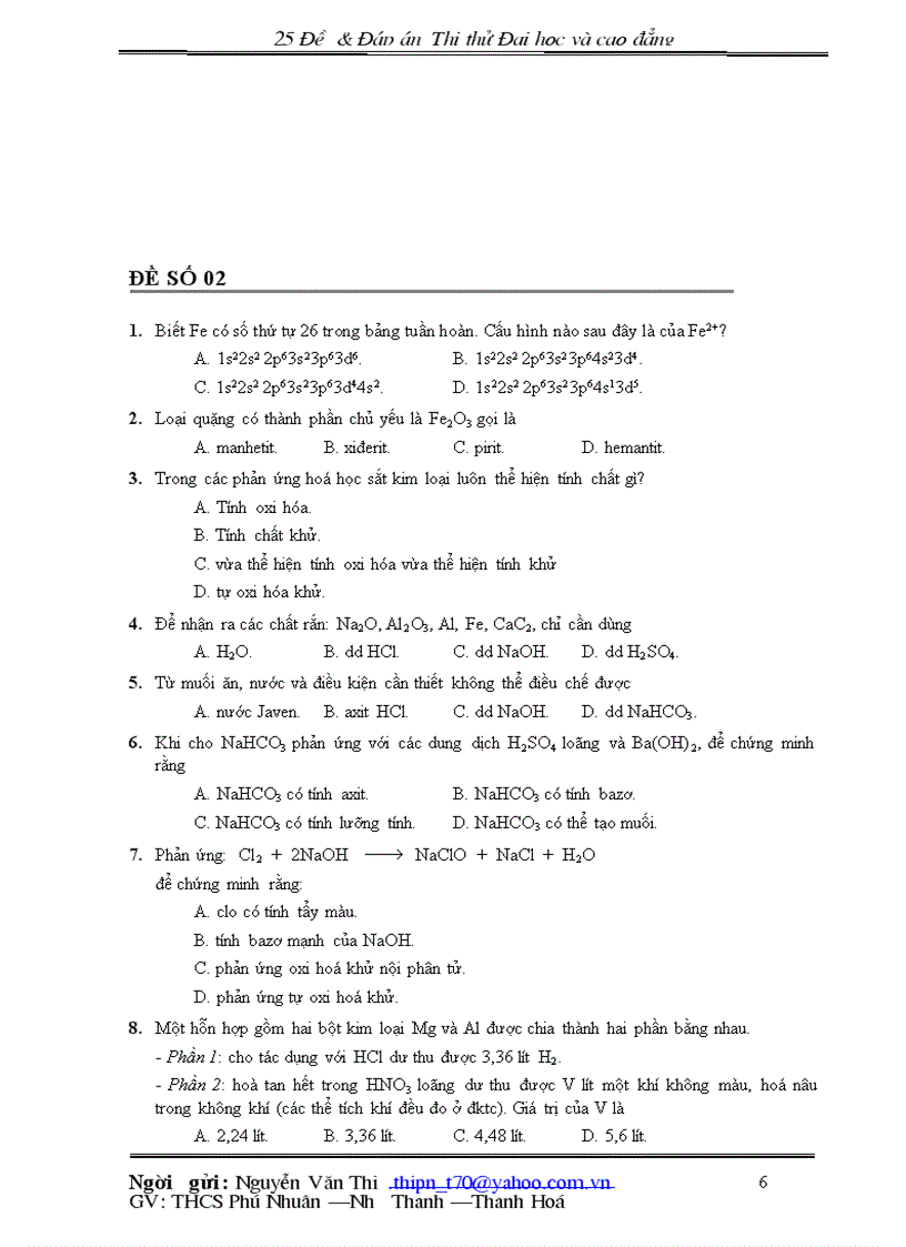 image for page 25 đề đáp án hóa học thi thử đại hoc và cao đẳng